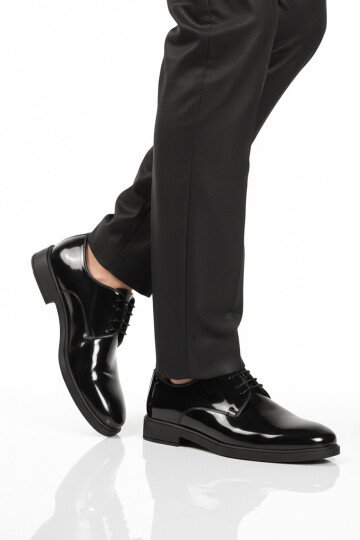 Siyah Rugan Hakiki Deri Erkek Klasik Ayakkabı 029 M