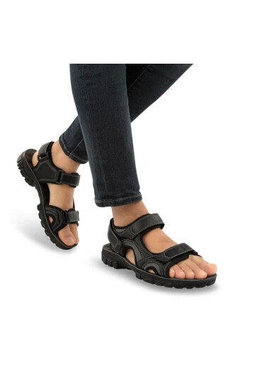Siyah Cırtlı Erkek Spor Sandalet 31322 Taurus M