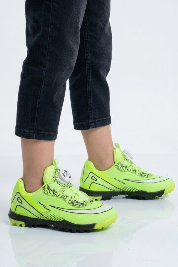 Yeşil Siyah Misina Bağcıklı Çocuk Halı Saha Ayakkabı 620 P