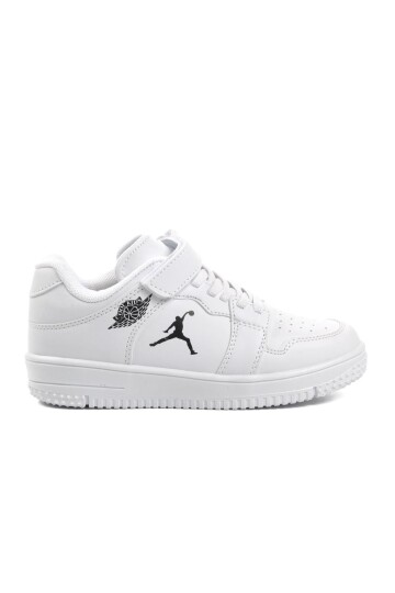 Beyaz Cırtlı Erkek Çocuk Sneaker Haykat Kısa F