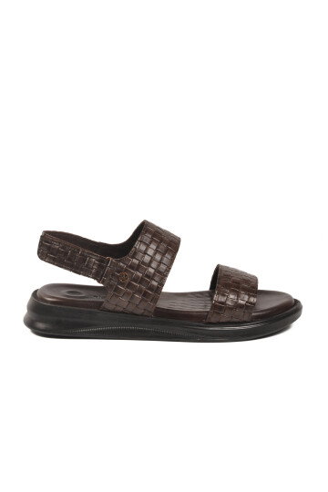 Kahve Lastikli Hafif Erkek Günlük Sandalet PC-7334 M