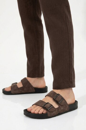 Kahve Nubuk Hafif Erkek Terlik PC-7241 M
