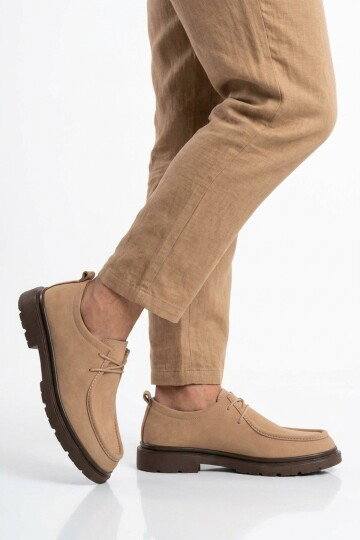 Sand Nubuck Genuine Leather Mens Casual Shoes 1005 M