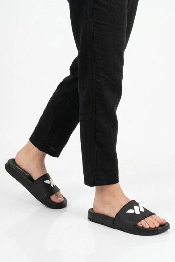 Siyah-Beyaz Hafif Esnek Unisex Terlik 8000-02 G