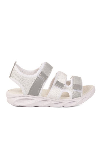 Beyaz Cırtlı Ortopedik Erkek Çocuk Sandalet 26A44 F