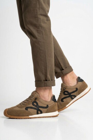 Camel Bağcıklı Hafızalı Rahat Tabanlı Retro Erkek Casual Ayakkabı Sneaker E472 M