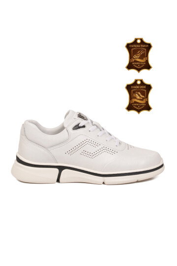 Erkek Beyaz Bağcıklı Sneaker Hafif Rahat Günlük Casual Ayakkabı M184 M
