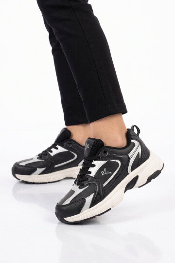 Bağcıklı Hafif Rahat Siyah Unisex Yürüyüş ve Spor Ayakkabı Sneaker Terra G