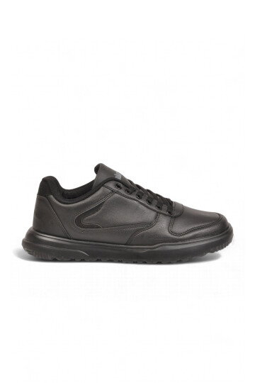 Siyah Bağcıklı Hafif Rahat Tabanlı Erkek Casual Yürüyüş Ayakkabı Sneaker 2297 Cilt