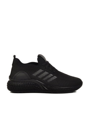Unisex Siyah Triko Sneaker Hafif Nefes Alan Esnek Yürüyüş Ayakkabısı Vene G