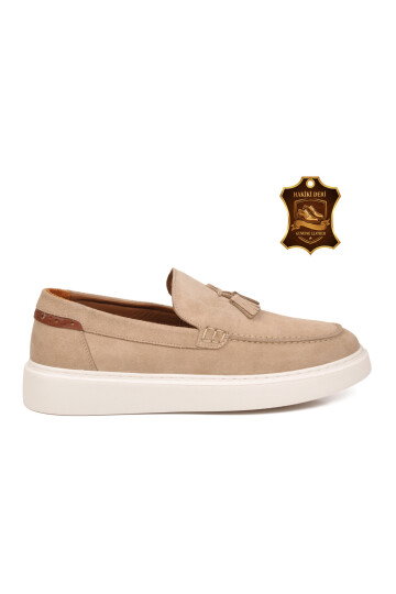 Erkek Ten Süet Rahat Tabanlı Şık Hakiki Deri Smart Casual Ayakkabı Loafer 6795 M