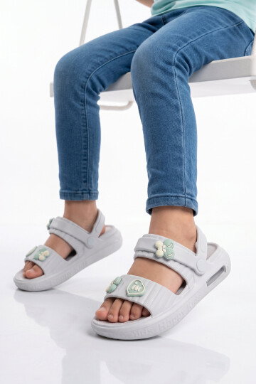 Hafif Rahat Yumuşa Tabanlı Aksesuarlı Işıklı Buz Unisex Çocuk Terlik 4592 B-P