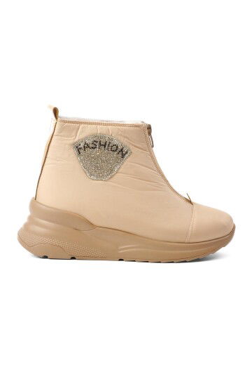 Beige Narrow Fit Womens Snow Boots 1321 Z