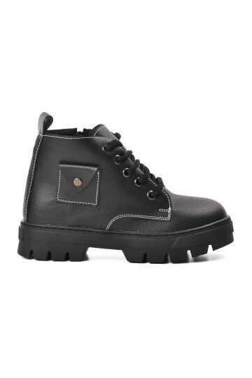 Black Orthopedic Boys Boots 2301003 F