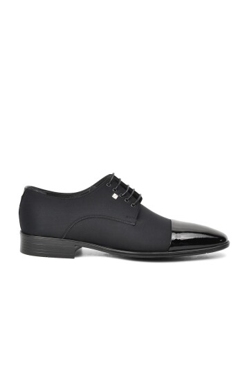 Black Satin-Black Patent Leather Mens Classic Shoes 2588 M