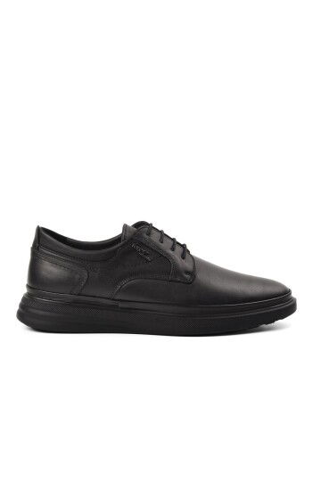 Black Genuine Leather Mens Casual Shoes 4011 M