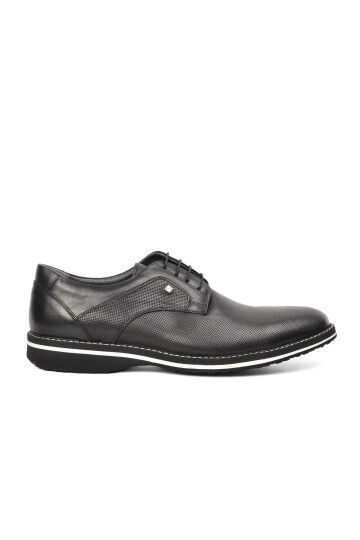 Black Genuine Leather Mens Casual Shoes 8071 M