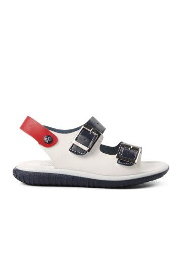 Navy Blue Red Boys Flat Sandals 1530 F