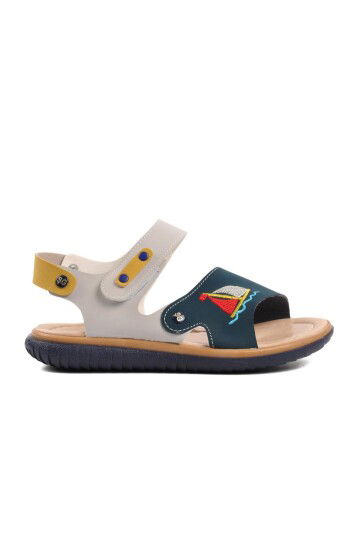 Navy Blue Nubuck Orthopedic Boys Sandals 1540 F