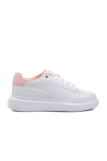 White Powder Lace-Up Womens Sneakers Nadia G