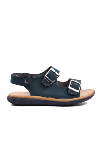Navy Blue Nubuck Boys Flat Sandals 1530 F