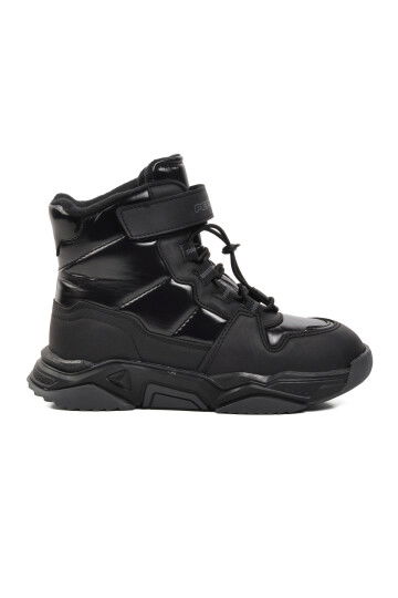 Shiny Black Girls Snow Boots 1520 F