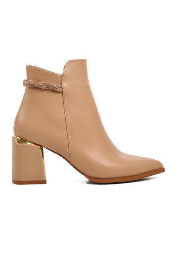 Nude Polar Fleece-lined Womens High Heel Boots 248029 Z