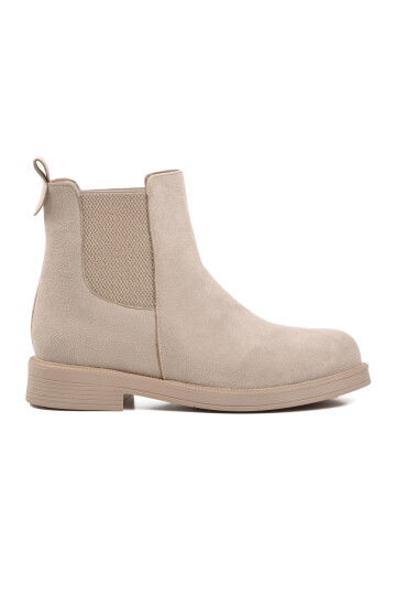 Beige Suede Womens Chelsea Boots 284053 Z