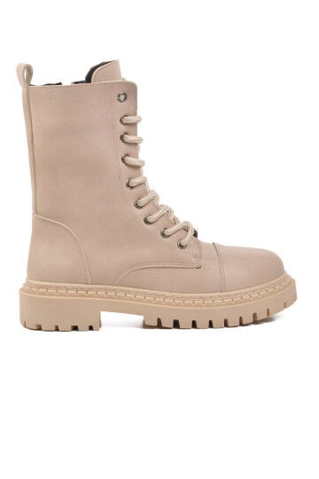 Beige Suede Womens Boots 335124 Z