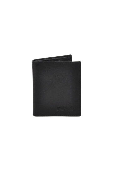 Black Genuine Leather Mens Wallet 8033