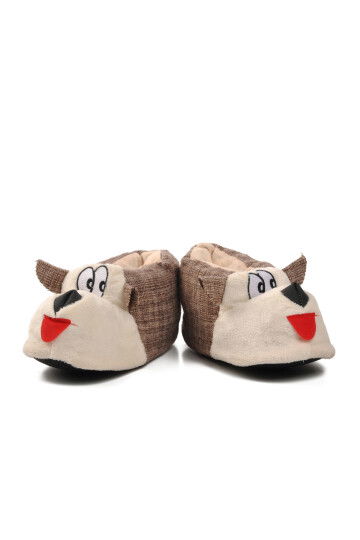 Coffee-Beige Womens Slippers with Dog Slippers G