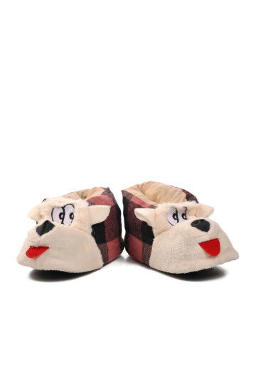 Pink-Black-Beige Womens Slippers with Dogs G