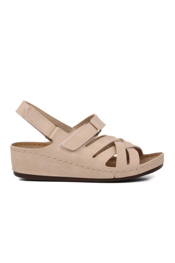 Beige Womens Flat Sandals 09-985 Z