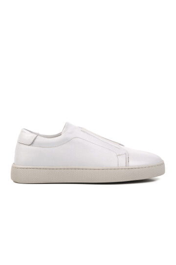 White Genuine Leather Mens Casual Shoes 274063 M