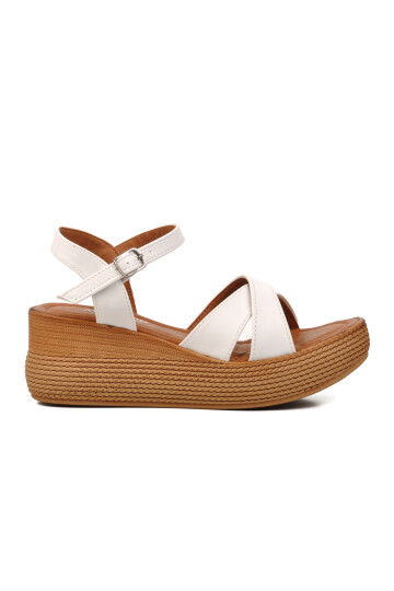 White Womens High-Sole Sandals 426093 Z