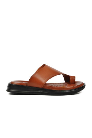 Tan Genuine Leather Mens Slippers 482024 M