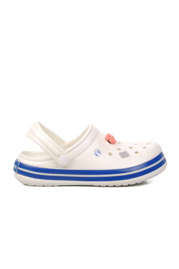 Ecru-Blue-White Womens Slippers 5001-TG