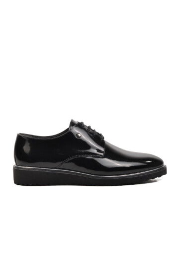 Black Patent Leather Mens Casual Shoes P220 M