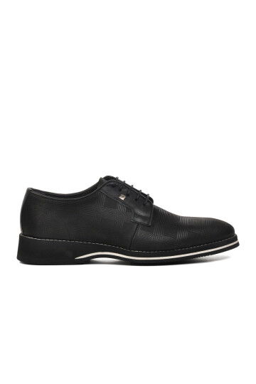 Black Patterned Mens Classic Shoes 3119 M