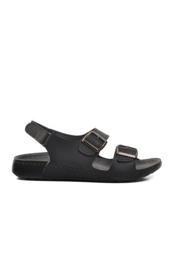 Black Mens Flat Sandals 80-954 M