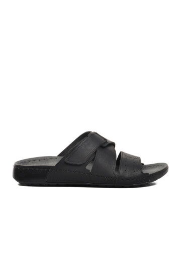 Black Anatomical Velcro Mens Slippers 80-989 M