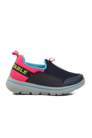 Navy Blue Fuchsia Girls Sports Shoes BST-B82 P
