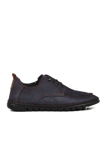 Navy Blue Nubuck Mens Casual Shoes D2025 M