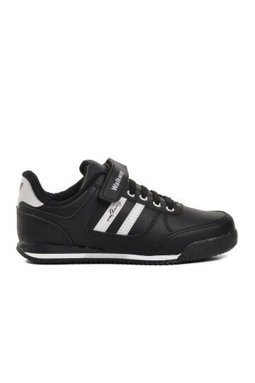Black-White Kids Sports Shoes Effective PU P
