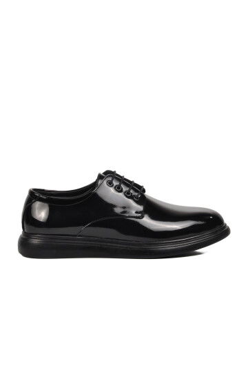 Black Patent Leather Mens Casual Shoes P200 M