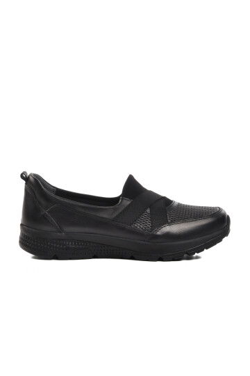 Black Genuine Leather Womens Casual Shoes 017-LZ