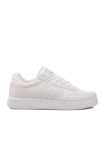 White Lace-Up Unisex Sneaker 158