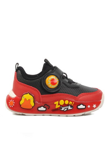 Black-Red Childrens Sneakers 1739 B