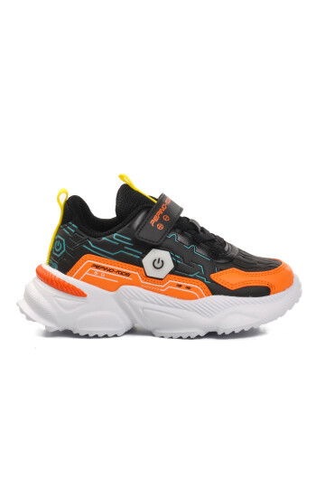 Black-Orange Kids Sneakers 1783 P