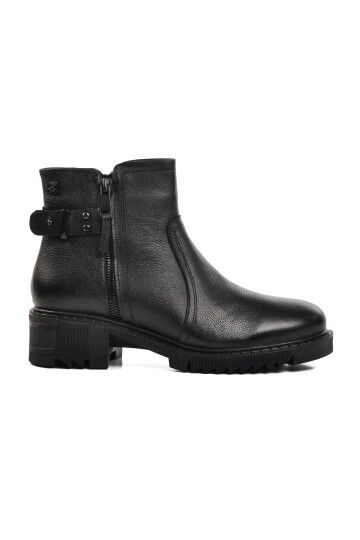 Black Genuine Leather Womens Boots 1950807K Z